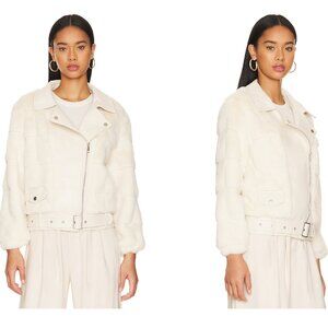 HEARTLOOM 'mila' faux fur bomber jacket in snow